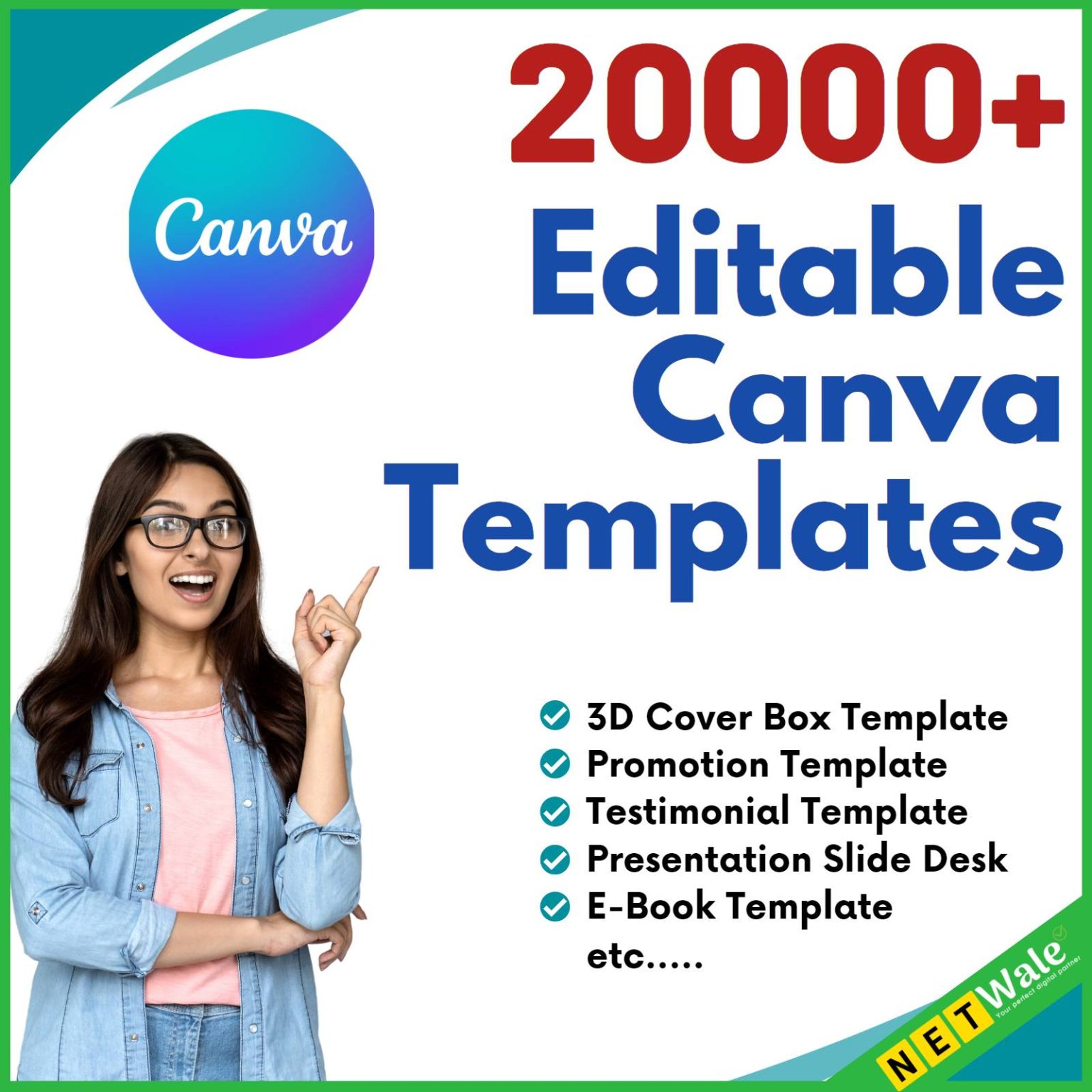 20000 Editable Canva Templates Netwale
