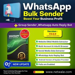 WhatsApp Bulk Sender + Group Sender + WhatsApp Auto Reply Bot