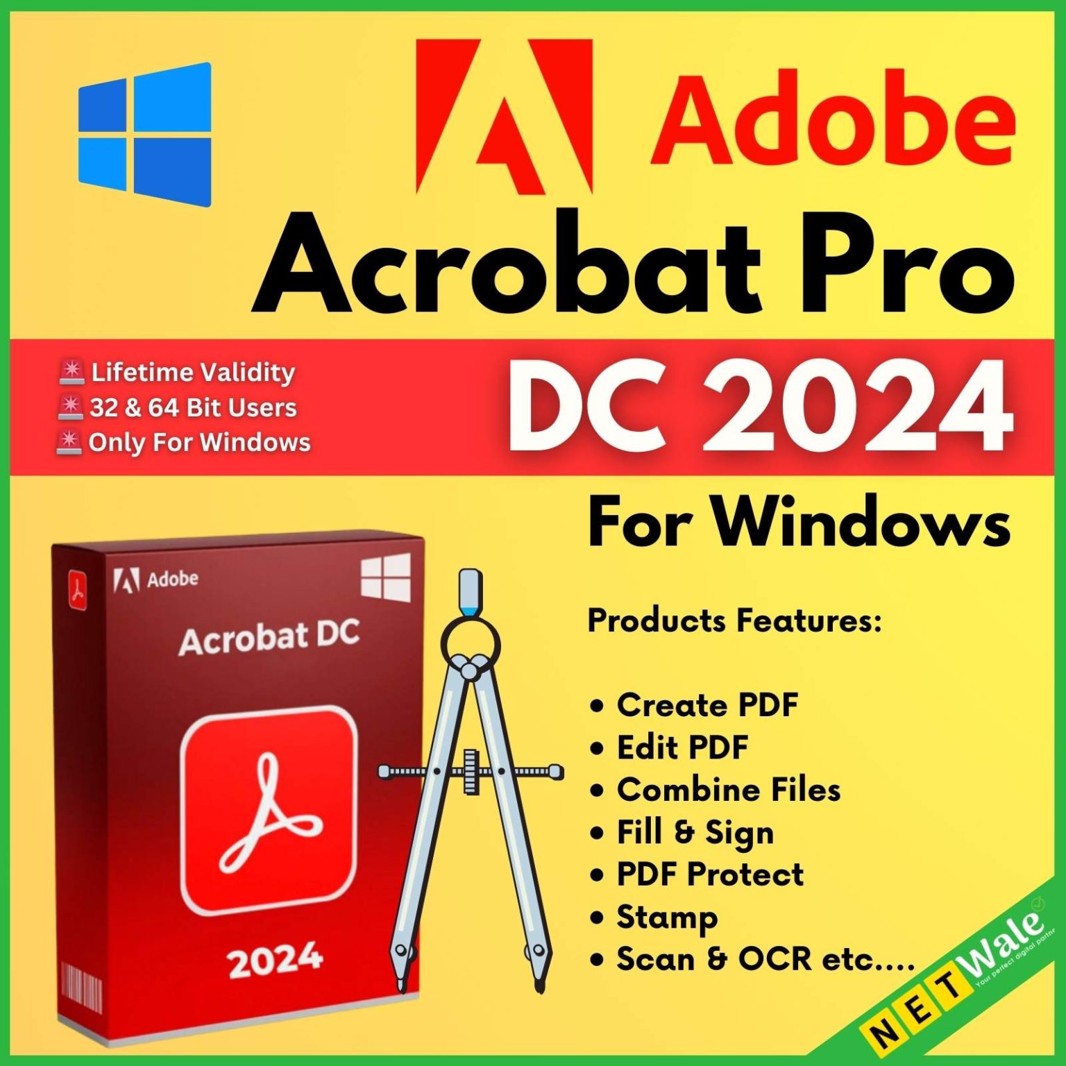 Adobe Acrobat Pro DC 2024 for Windows - Netwale.com