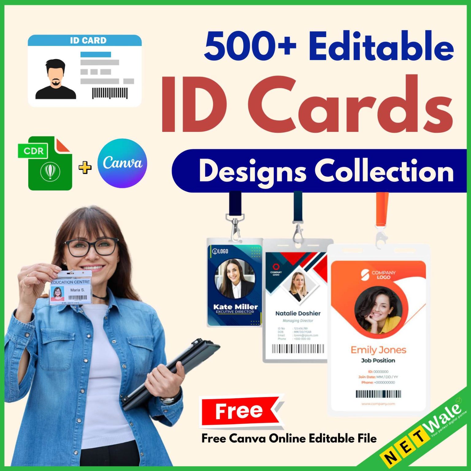 500+ Editable ID Card Designs - Netwale.com